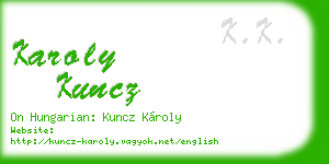 karoly kuncz business card