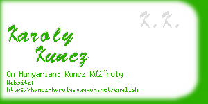 karoly kuncz business card